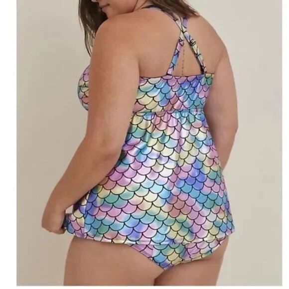 TORRID MERMAID TANKINI TOP SWIMSUIT 1X NWOT - Picture 7 of 8